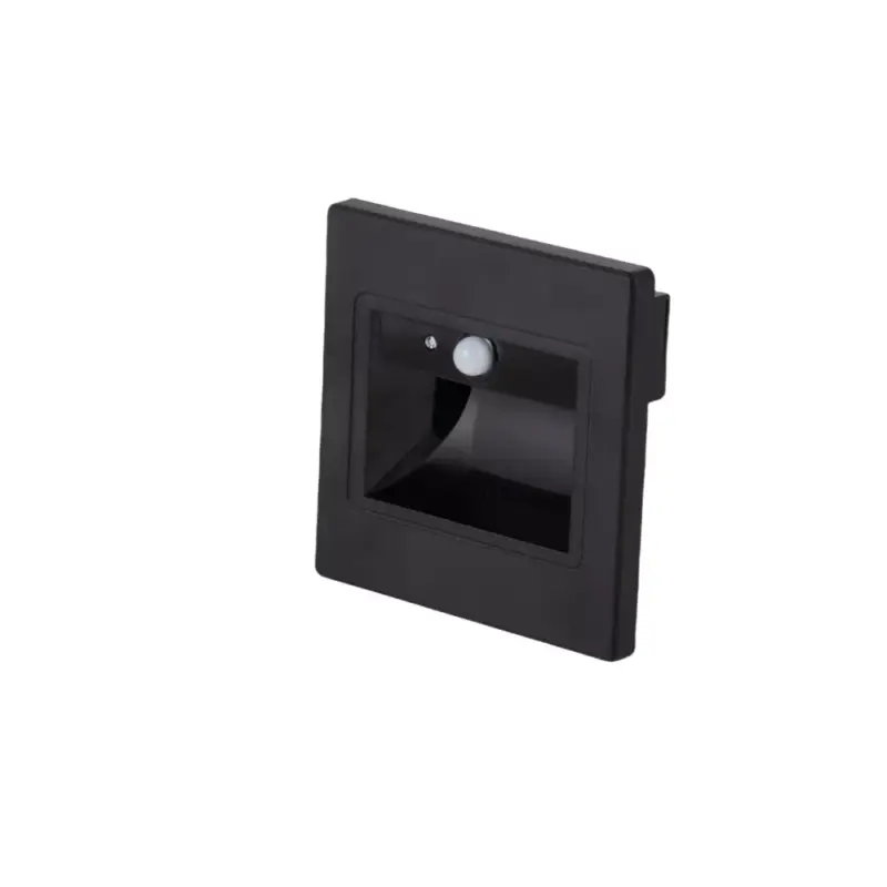 LED lépcsővilágítás négyzet alakú 1w 3000k IP20 fekete + szenzor, meleg fehér, 80 lm, Optonica, 7555 Olcsóbb