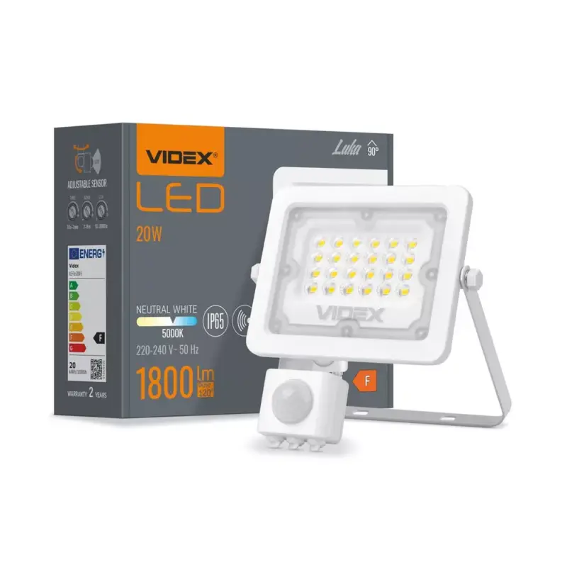 Videx Luka 20 W-os mozgásérzékelős natúrfehér LED reflektor Vedd meg most