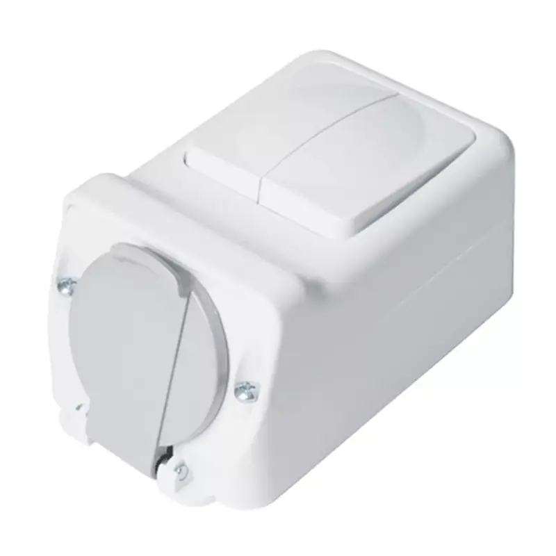 SOCKET+TWO BUTTON ONE WAY SWITCH 16А 250V, IP44 Szuper ajánlat