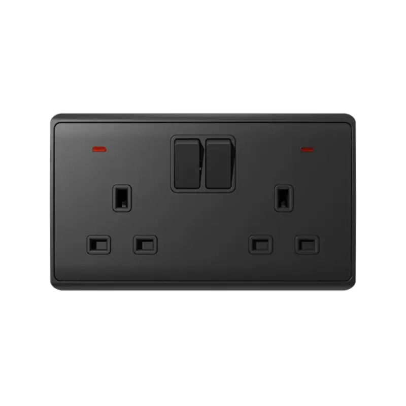 LONDON DOUBLE SOCKET WITH 1P BUTTON SWITCH NEON AN Árcsökkenés