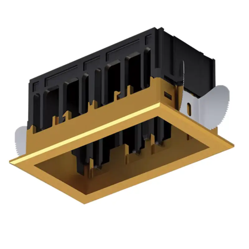 MODENA 2 MODULE RECESSED BOX WITH FRAME BRASS Prémium