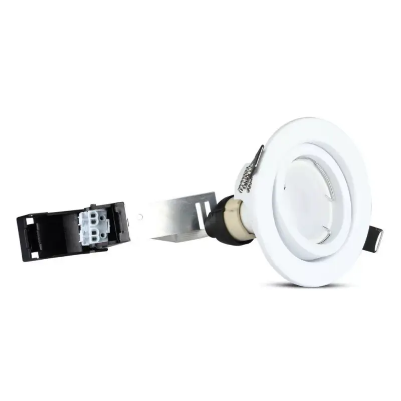Biztonságos fizetés LED spot égő, 5w, 6400K, hideg fehér, 400lm, GU10, 110°, fehér, CRI>80, 3 db/csomag, V-TAC, 8883
