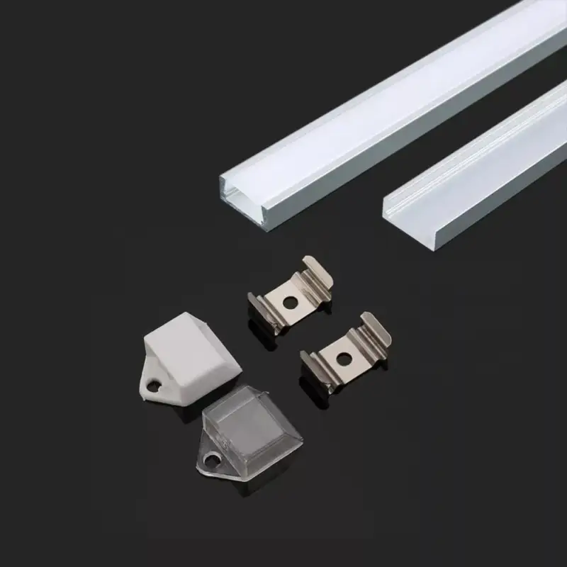 Szezonális akció Alumínium LED szalag profil, ezüst/fehér fedő, 2000mm, V-TAC, 3370