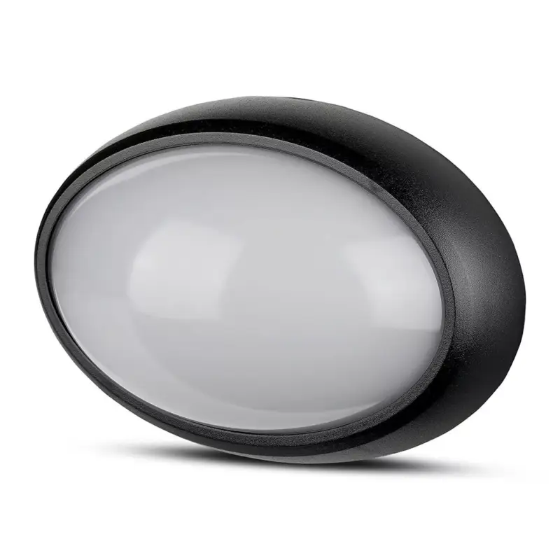 Vedd meg online Kültéri LED mennyezeti lámpa Ovális, 12w, 3000K, meleg fehér, 840lm, 120°, fekete, CRI>70, IP54, V-TAC, 1350