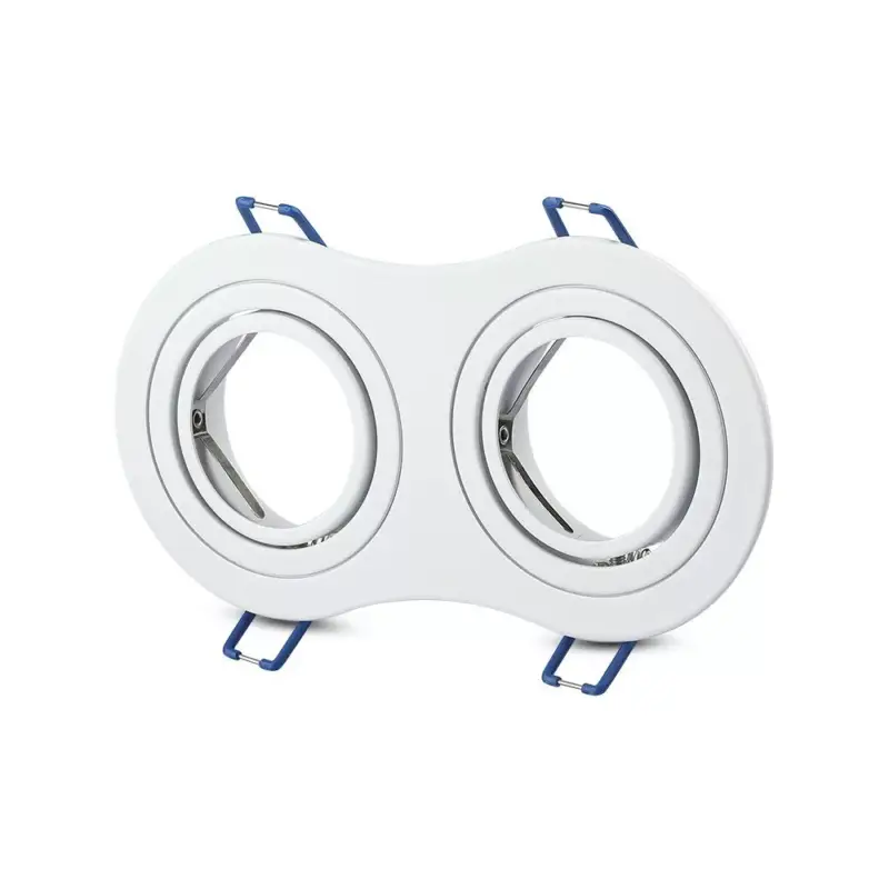 LED spotlámpa keret kerek, 2XGU10, fehér, V-TAC, 3601 Vásárlói kedvenc