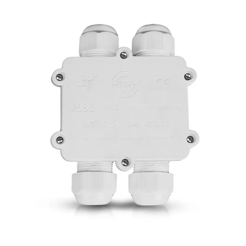 Vízálló 4-es kötődoboz LED reflektorhoz, fehér, IP68, V-TAC, 5983 Vásárlói kedvenc