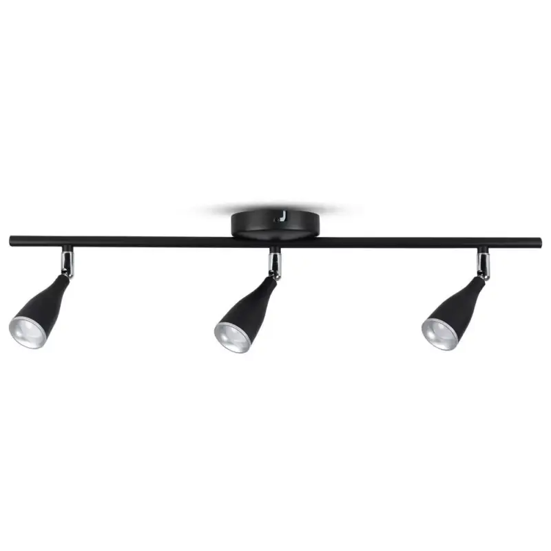 LED fali spot lámpa tripla fej, 13,5w, 3000K, meleg fehér, 1080lm, 100°, fekete, CRI>80, V-TAC, 8271 Korlátozott ajánlat