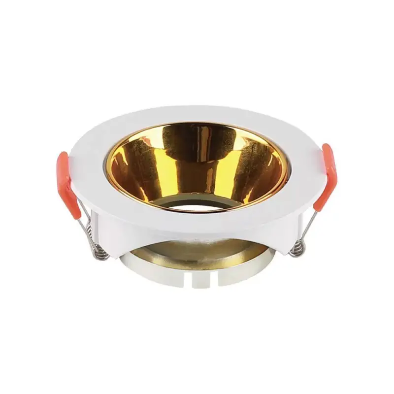 Alacsony ár LED spotlámpa keret kerek, GU10, fehér, arany, V-TAC, 6648