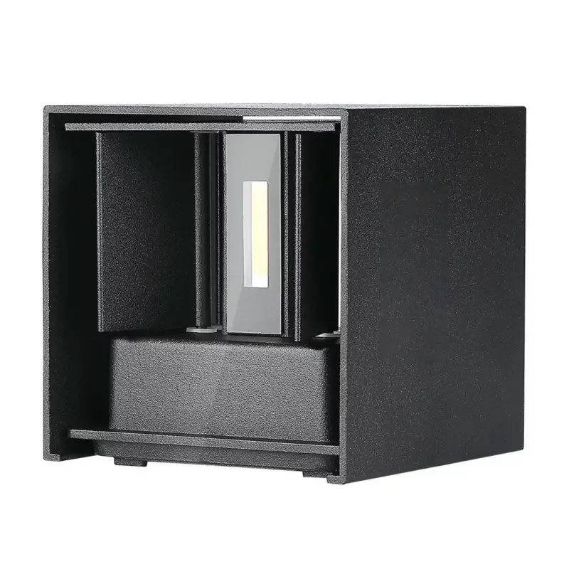 Nézd meg most LED fali lámpa kétirányú négyzet alakú Bridgelux, 11w, 4000K, természetes fehér, 1360lm, 120°, fekete, CRI>80, IP65, V-TAC, 218530