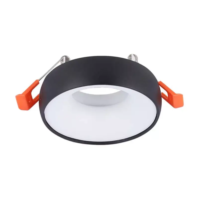 Gyors kiszállítás LED spotlámpa keret kerek, GU10, fekete, fehér belsővel, V-TAC, 6695