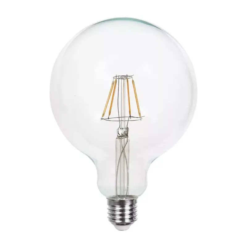 LED izzó átlátszó filament gömb alakú E27, 12w, 6500K, hideg fehér, 1521lm, 300°, CRI>80, V-TAC, 217455 Szuper akció