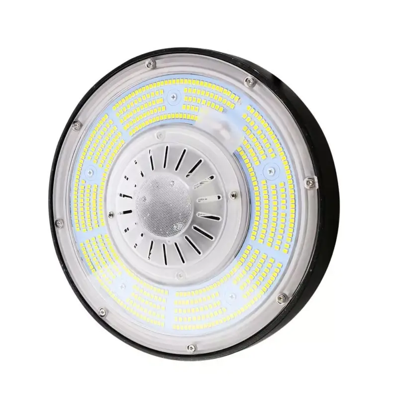 Legkelendőbb LED csarnokvilágító UFO 100°, 100w, 4000K, természetes fehér, 18500lm, 110°, fekete, CRI>70, dimmelhető, IP65, V-TAC, 7655