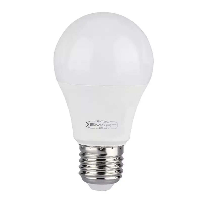 Vedd meg most SMART LED izzó, 11w, RGB+CCT, 1055lm, E27, 200°, fehér, CRI>80, dimmelhető, V-TAC, 212752