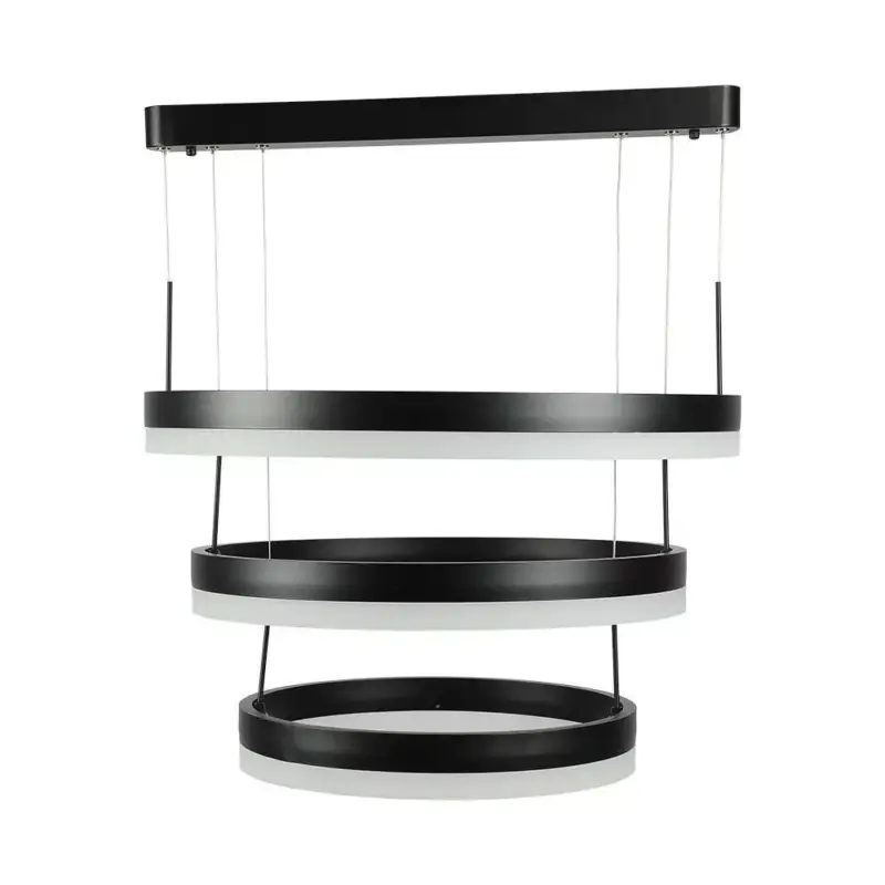 3 részes csillár, 86w, 3000K, meleg fehér, 4550lm, 360°, fekete, dimmelhető, V-TAC, 213990 Csak ma