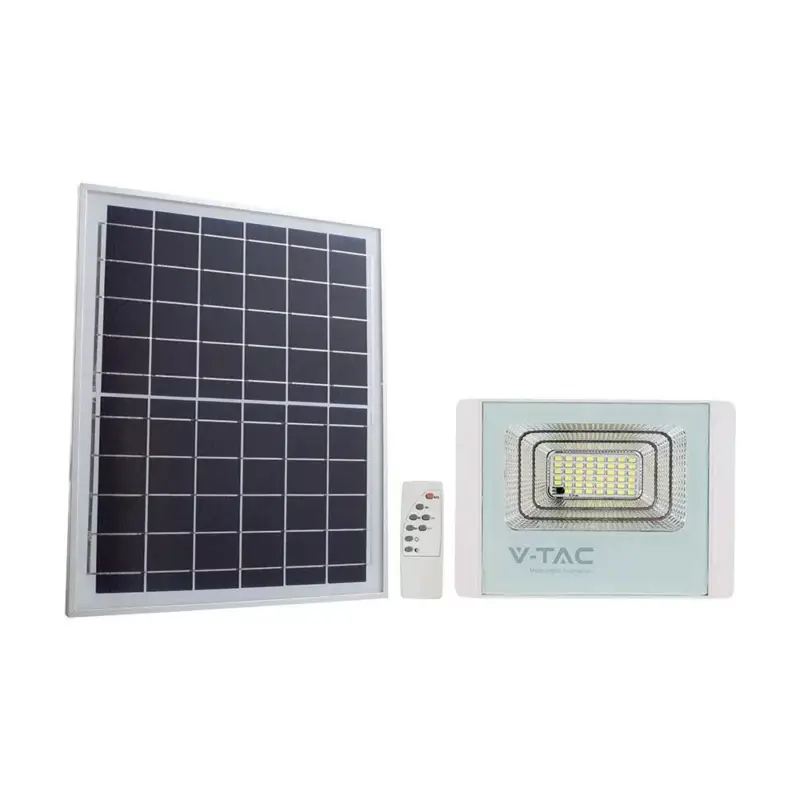 Napelemes LED reflektor, 4000K, természetes fehér, 3100lm, 120°, fehér, IP65, V-TAC, 10413 Újdonság