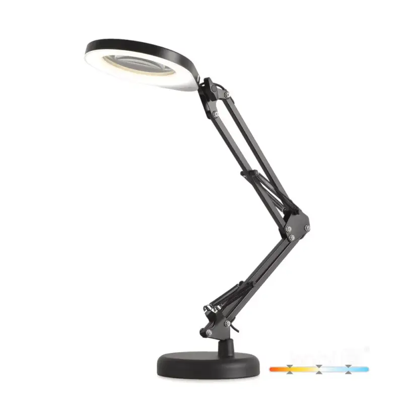 Asztali LED lámpa AURIQ LOUPE 10W 3CCT fekete LED2B, 500lm, CRI≥80, 5V, KOBI-004022 Kedvezmény