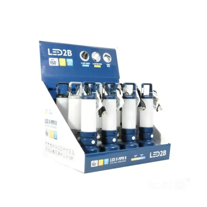 X-MPR 8 LED zseblámpa 3000K+ 6000K LED2B, hideg fehér, 150lm, 5V, KOBI-004315 Népszerű
