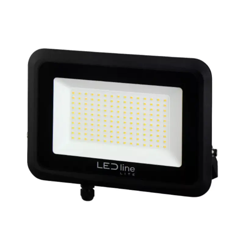 Akciós ár PHOTON LED reflektor, 120°, IP65, 100 W, természetes fehér, fekete, 3 év garancia, 100W, 4000K, 10000lm, CRI≥80, LED line, LL-203563