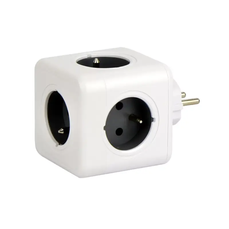 Végkiárusítás CUBE adapter 5 aljzat 16A/3680W Schuko AURA line, LED line, LL-205789