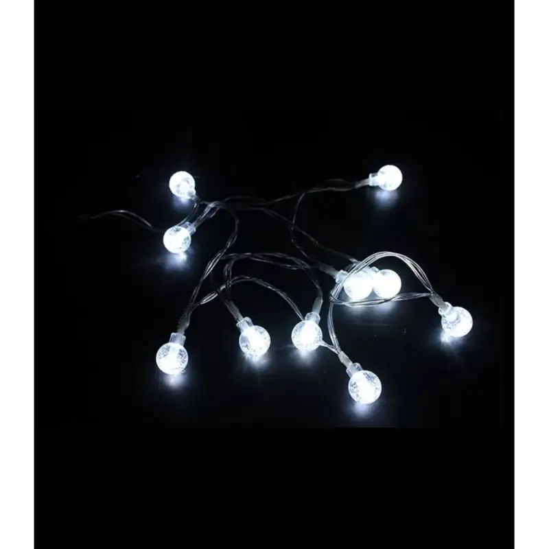 Árcsökkenés NATALE-12 Karácsonyi dekorációs világítás 10 LED 6400K (hideg fehér) 1m 2xAA IP20 átlátszó időzítő funkcióval 5620671 VITO