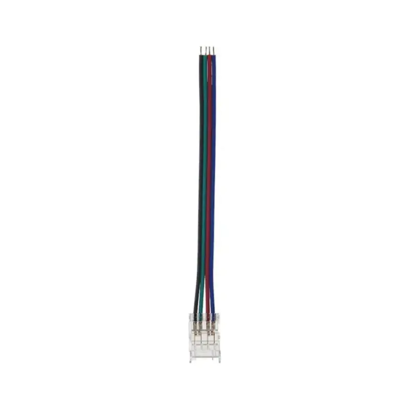 LED szalag csatlakozó CONRS10 10mm-es RGB 10cm-es vezetékkel átlátszó 2db/csomag 5520342 VITO Gyors szállítás