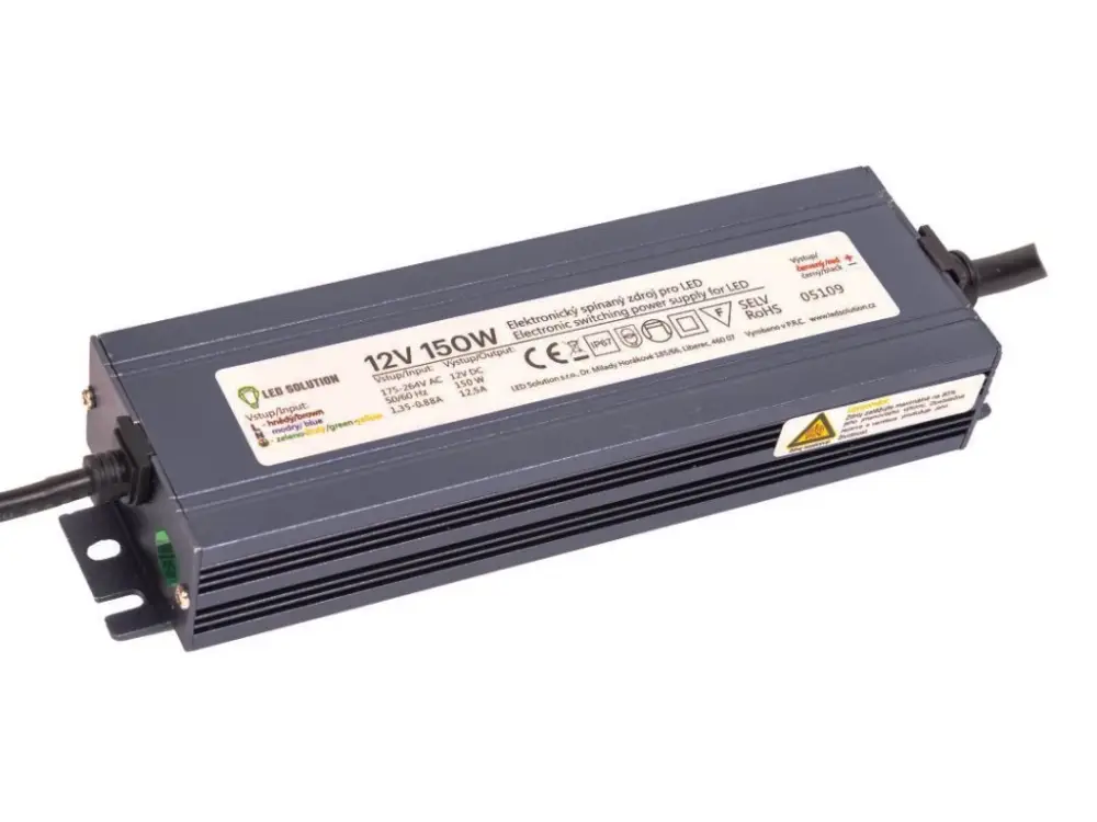 LED tápegység (trafó), 12V, 150W, IP67 Outlet