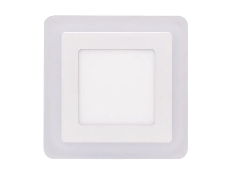 Fehér süllyeszthető LED-panel, szögletes, 145 x 145mm, 6W+3W, háttérvilágítással Olcsóbb