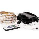 Szuper ajánlat LED-szalag 4,8W/m 12V védelem nélkül IP20 5 méter + 36W adapter + fényerőszabályzó távirányítóval