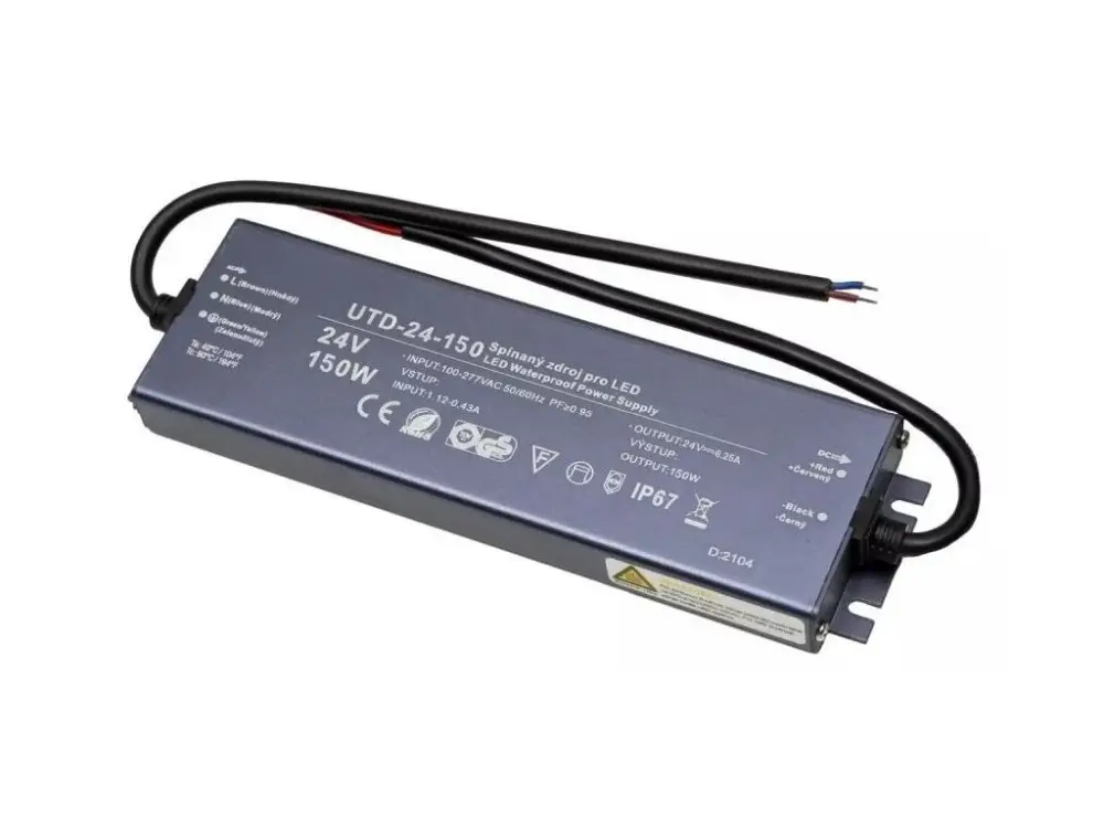 LED tápegység (trafó), 24V, 150W, IP67, Premium Szuper ajánlat