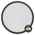 Fekete rögzített LED-panel vékony kerettel, gömbölyű, 225mm, 21W, CCT, Premium Biztonságos fizetés