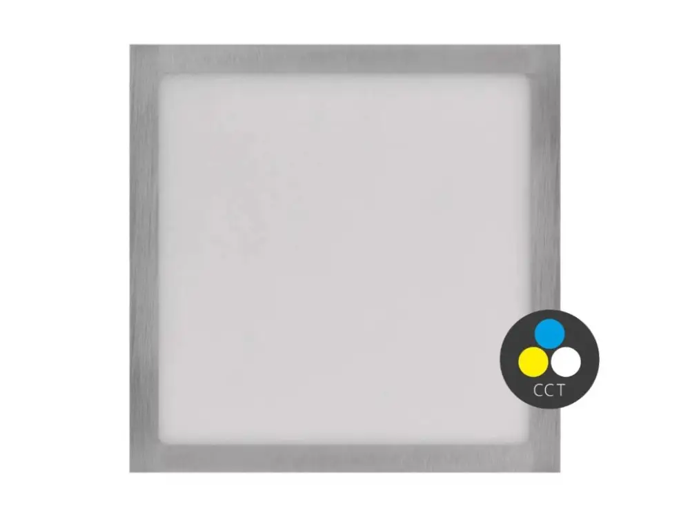 Ezüst rögzített LED-panel vékony kerettel, szögletes, 170 x 170mm, 12.5W, CCT, Premium Szuper ajánlat