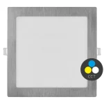 Ezüst süllyeszthető LED-panel, szögletes, 225 x 225mm, 18W, CCT, Premium Azonnali szállítás