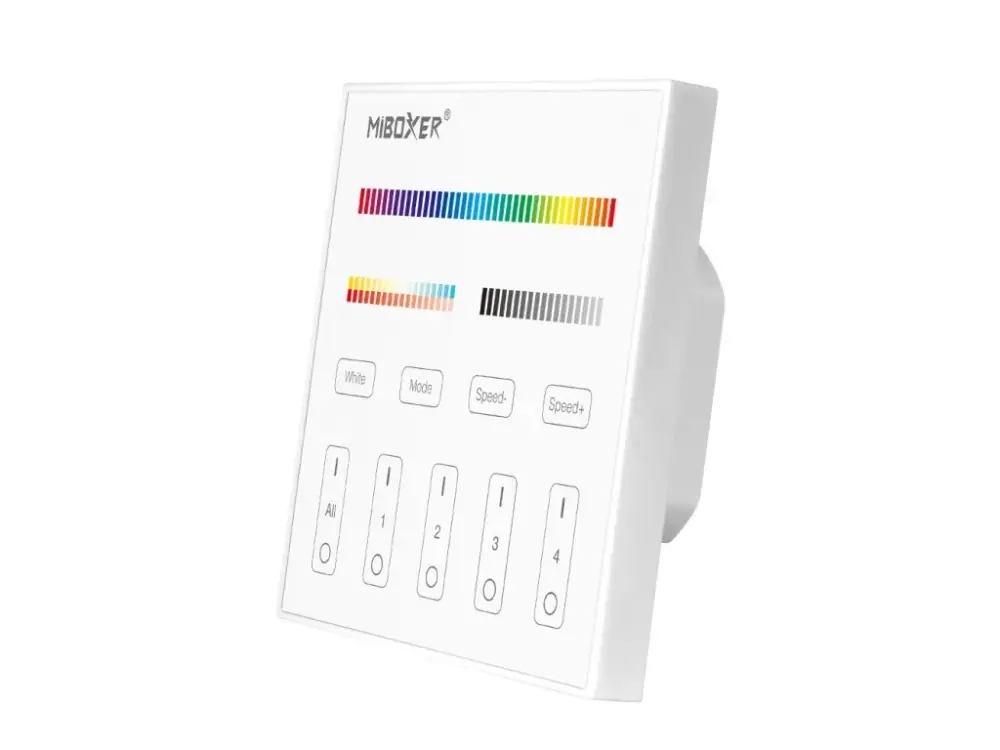 Mi-Light RF Fali vezérlő RGB+CCT LED-szalagokhoz, 4-csatornás, AC 230V Vásárlói kedvenc
