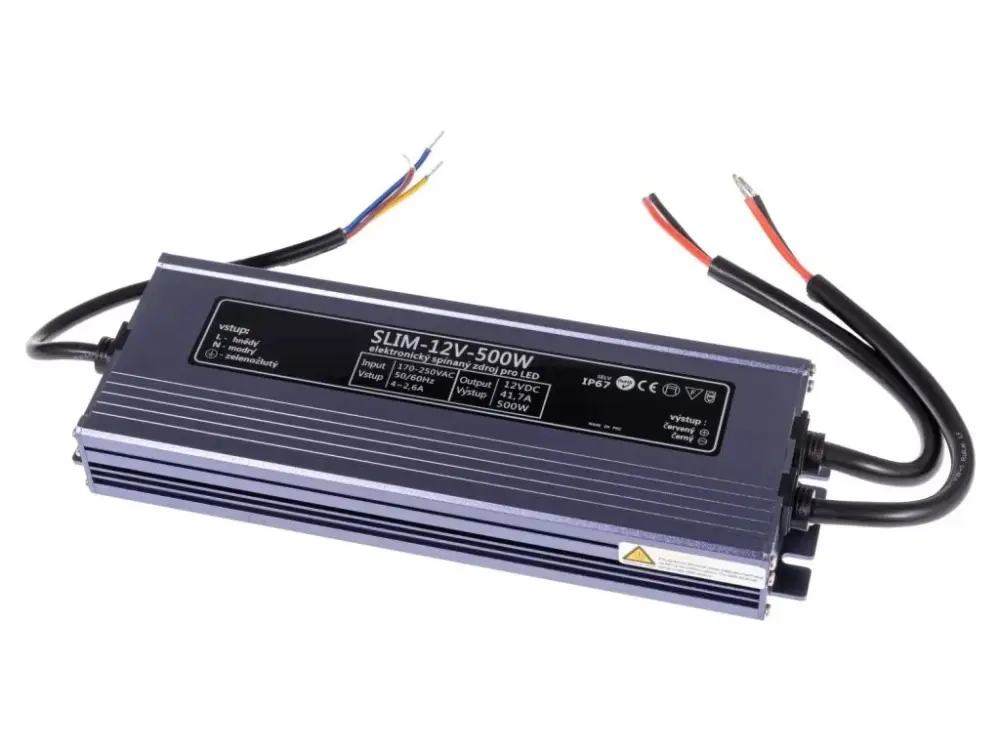 Akciós ár LED tápegység (trafó), 12V, 500W, IP67, SLIM