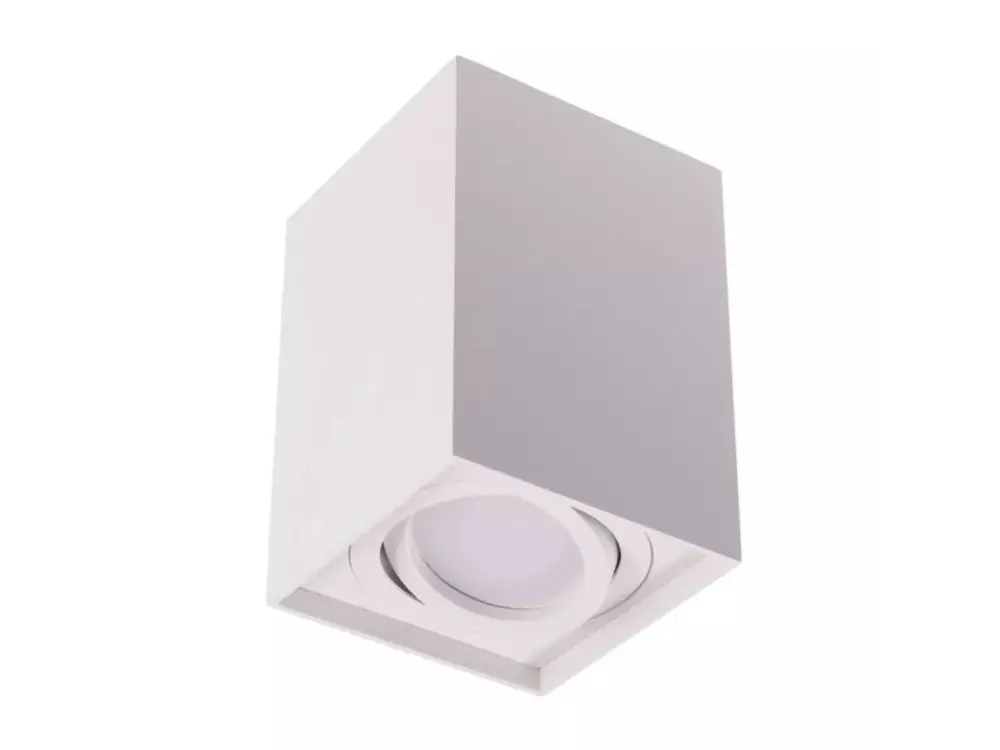 Azonnal elérhető Fehér szögletes rögzíthető lámpatest GU10-es LED égőkhöz, felnyitható