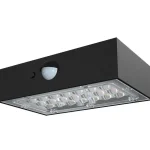 Fekete LED fali napelemes lámpa mozgásérzékelővel 3W IP65 Ne maradj le
