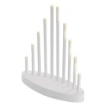 Azonnali szállítás Fehér LED gyertyatartó, 24.5 cm, 3x AA, melegfehér, időzítő