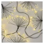 Végkiárusítás LED fényfüzér - fürtök, nano, zöld, 5.2m, melegfehér, időzítő