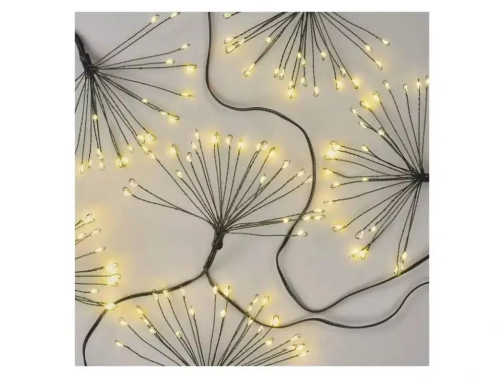 Végkiárusítás LED fényfüzér - fürtök, nano, zöld, 5.2m, melegfehér, időzítő