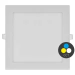 Szezonális akció Fehér süllyeszthető LED-panel, szögletes, 225 x 225mm, 18W, 24V, CCT