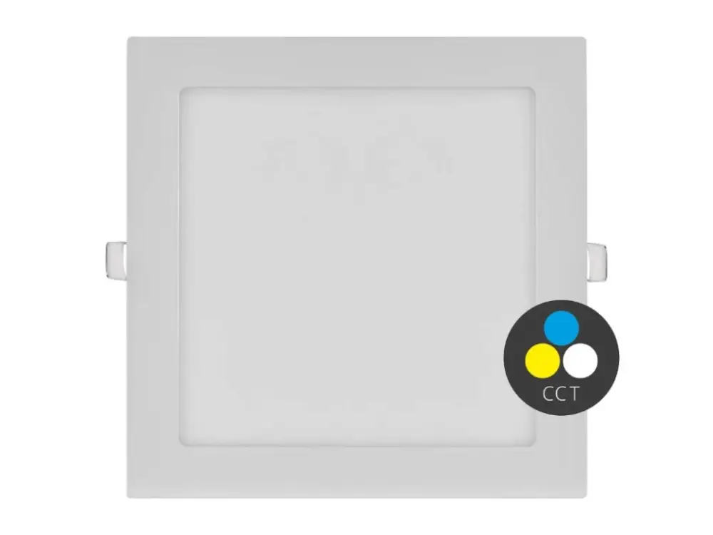 Szezonális akció Fehér süllyeszthető LED-panel, szögletes, 225 x 225mm, 18W, 24V, CCT