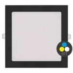 Akció Fekete süllyeszthető LED-panel, szögletes, 225 x 225mm, 18W, 24V, CCT
