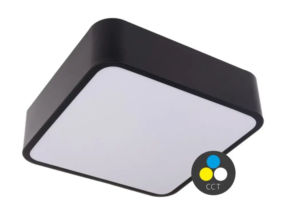 Akció Fekete mennyezeti LED-lámpa, négyzet, 500x500mm, 48W, CCT