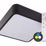 SMART TUYA Fekete LED mennyezeti szögletes lámpa 300x300mm 24W CCT távirányítóval Kiárusítás
