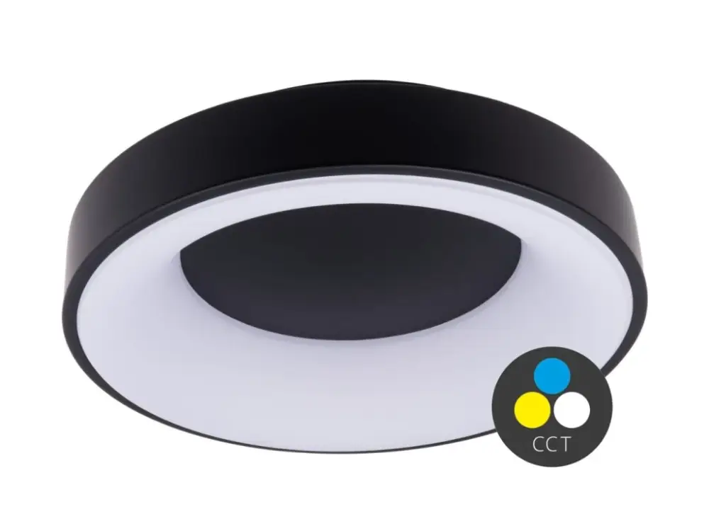 Outlet Fekete mennyezeti LED-lámpa, gömbölyű, 480mm, 48W, CCT