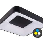 Fekete mennyezeti LED-lámpa, négyzet, 500x500mm, 32W, CCT Gyors kiszállítás