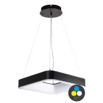 Akció Fekete függesztett LED-lámpa, négyzet, 400x400mm, 32W, CCT