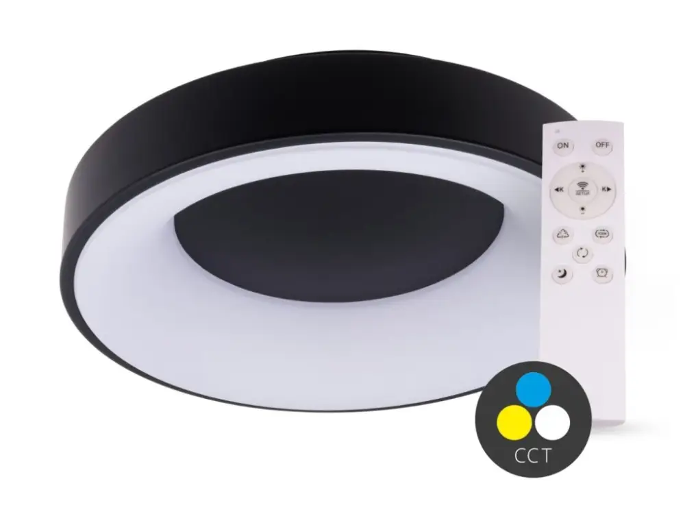 SMART TUYA Fekete LED mennyezeti lámpa kerek 600mm 60W CCT távirányítóval Vedd meg online