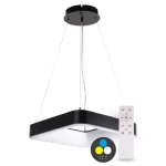 Outlet SMART TUYA Fekete függő LED szögletes lámpatest 500x500mm 48W CCT távirányítóval