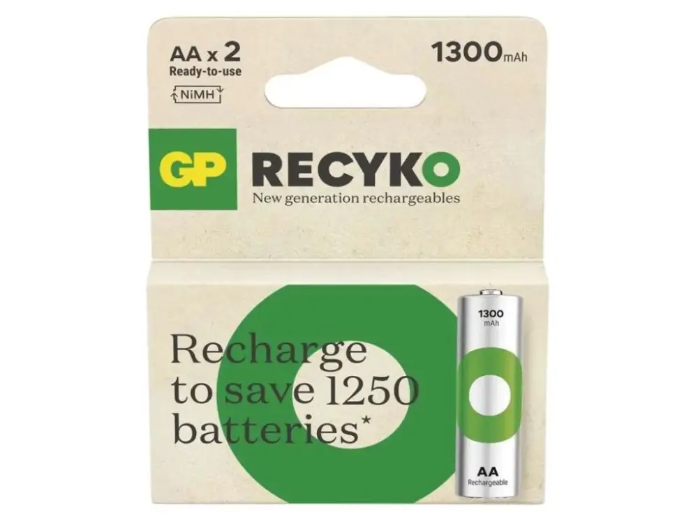 Szuper ajánlat Újratölthető akkumulátor GP ReCyko 1300 AA (HR6), 2 db